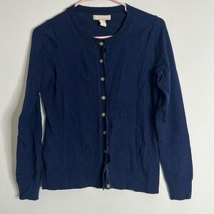 Banana Republic Navy Blue Merino Cardigan Button Down Sweater Small